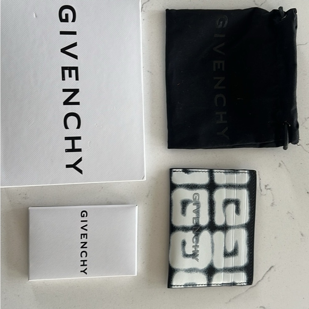 Givenchy Black and White Key Card Holder